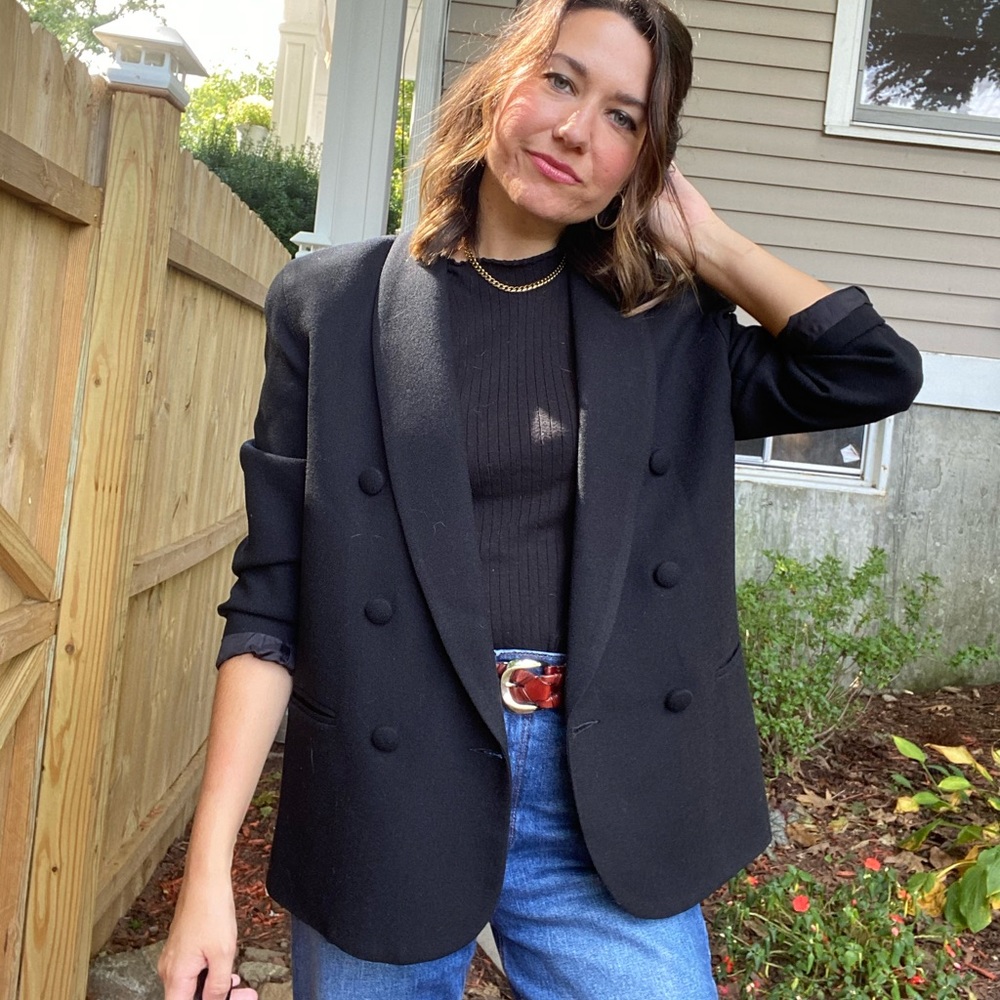 Vintage 100% Wool Double-breasted Blazer